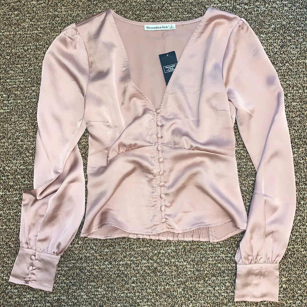 Abercrombie soft pick satin shirt
